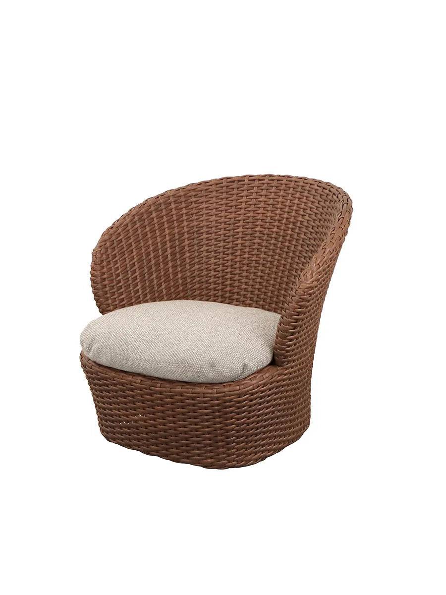 Coast Loungestol med. Swivel, umber brown fra Cane-line Desert Sand, Cane-line Rise - Jacobsen Plus