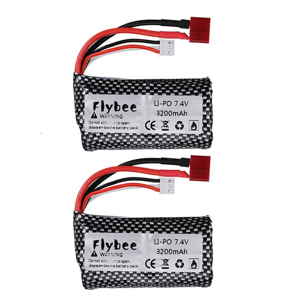 7.4v 3200 mah 2s lipo batteri för wltoys 144001 a959- b a969- b a979- b k929-b 12428 12423 10428 q39 batteri för rc bilar leksaksdelar - 3 st 3 i 1