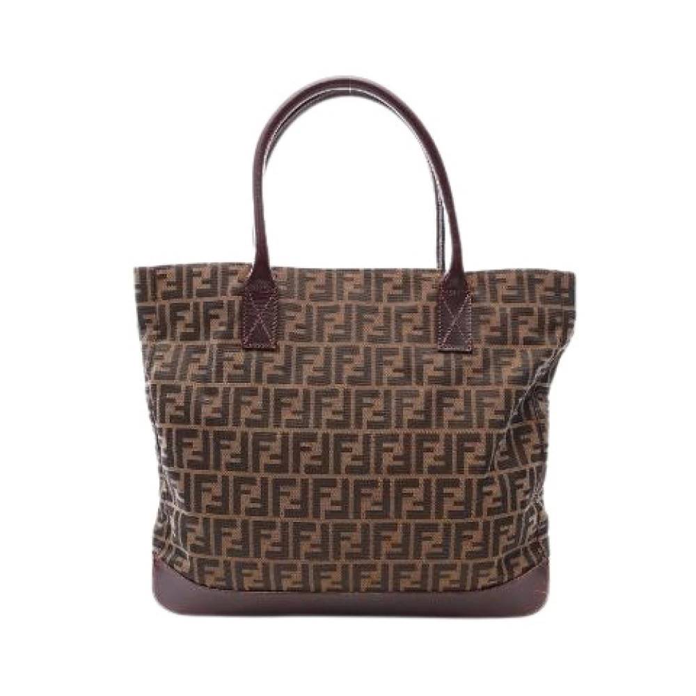 Fendi Vintage Pre-owned Zucca Canvas Leather Tote Bag - Vintage - Herre - Brun - ONE SIZE - Uld