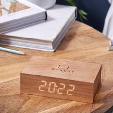 Flip Click Clock, LED Vækkeur i Træ - Cherry