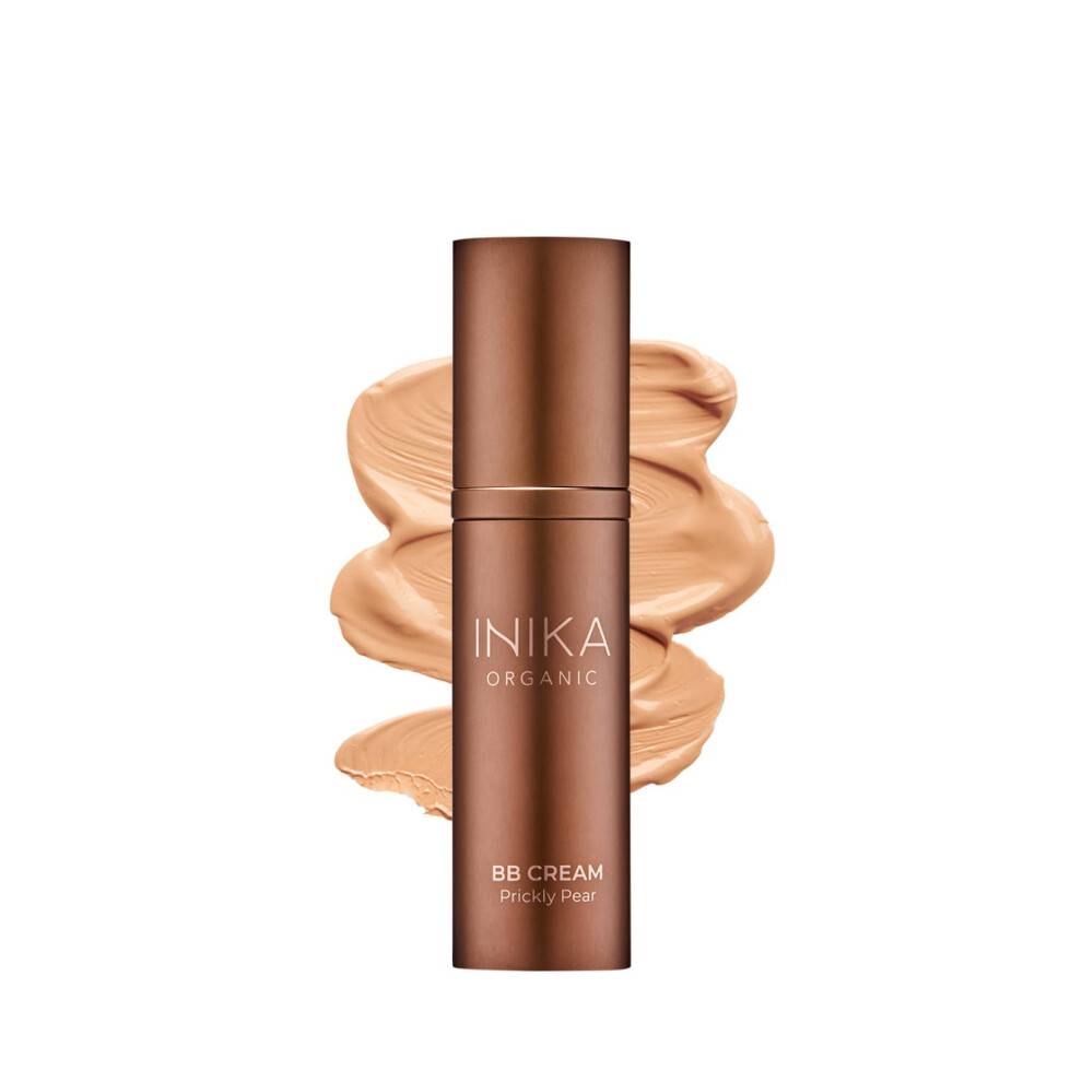 INIKA Organic BB Cream Foundation - Vegansk makeup med terfuktande Prickly Pear Jojoba och Granatpple Frolja - Ltt strlande BB Glow fr bala