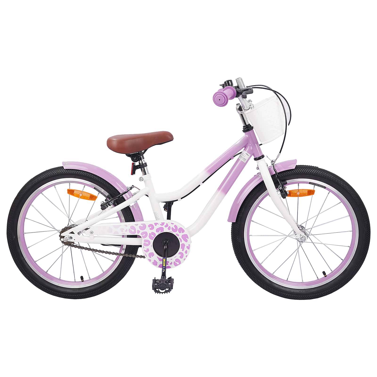 vidaXL Børnecykel Med Trænehjul 18 tommer til 5-7 år gammel Lilla