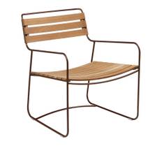 Fermob - Surprising Teak Low Armchair Opaline Green - Udendørs lænestole - Harald Guggenbichler - Metal/Træ