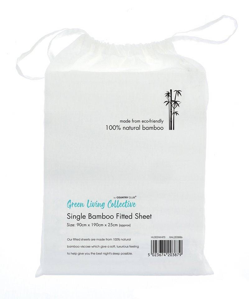 100% Bamboo Fitted Sheet - Double / White (Double)