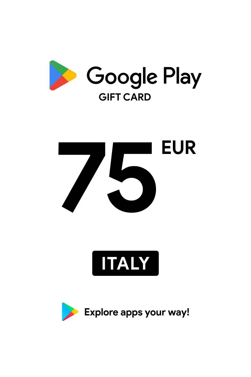 Google Play €75 EUR Gift Card (IT) - Digital Code.