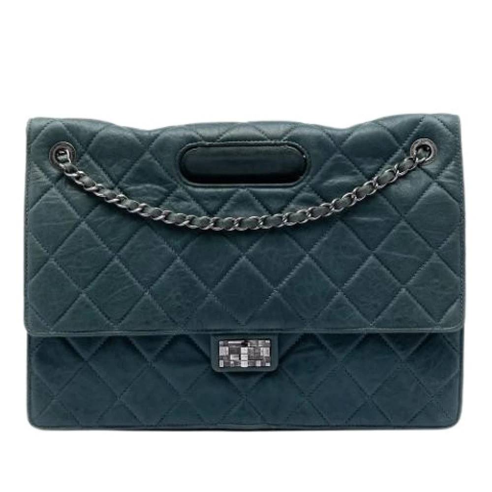 Chanel Vintage Pre-owned Double Flap Bag - Vintage - Dame - Blå - ONE SIZE - Uld