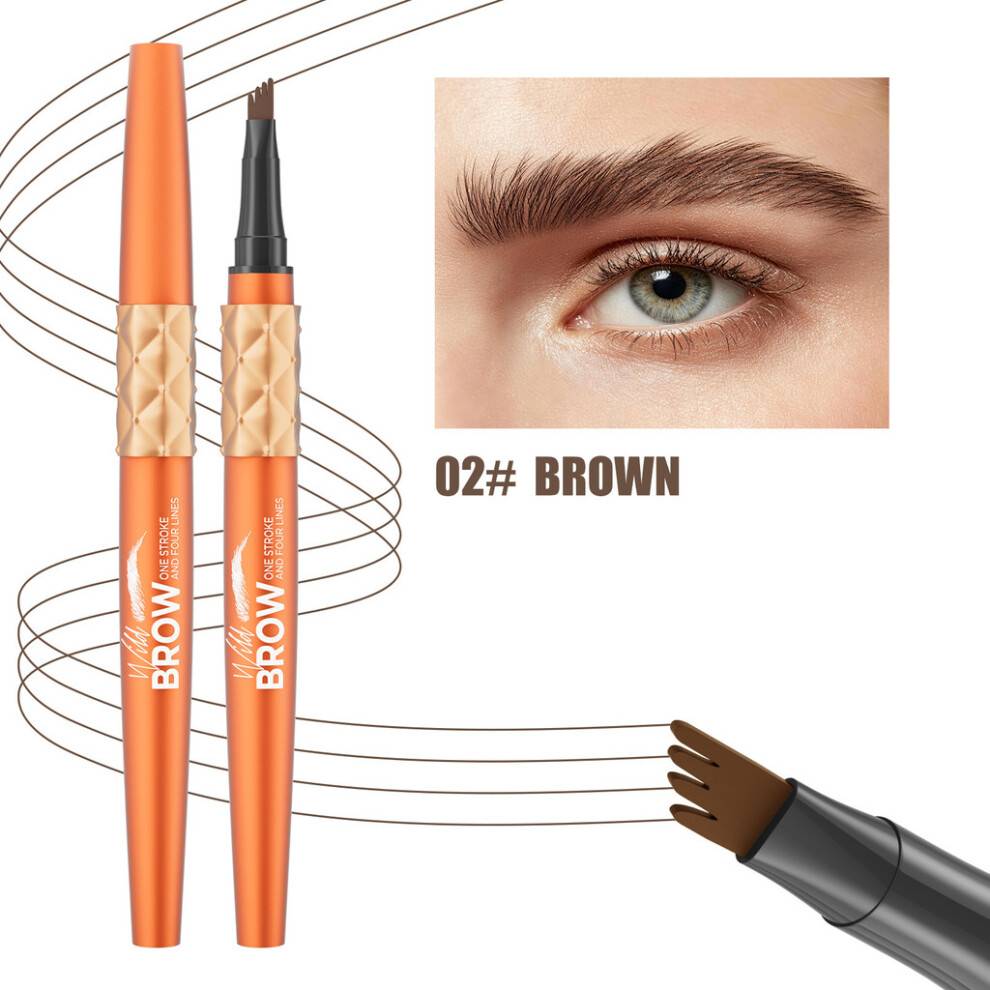 (Brown)Hellokiss Liquid Eyebrow Pencil With Rich Color Suitable For Normal Users Skin