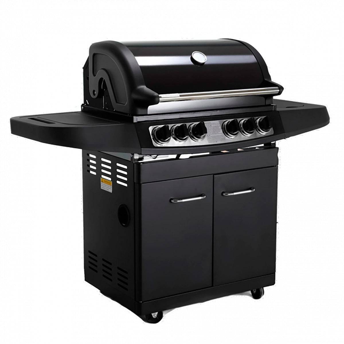KOBE Gasgrill STYLE PLATINUM, BLACK EDITION 4 brændere og sidekomfur, 145x61x116cm