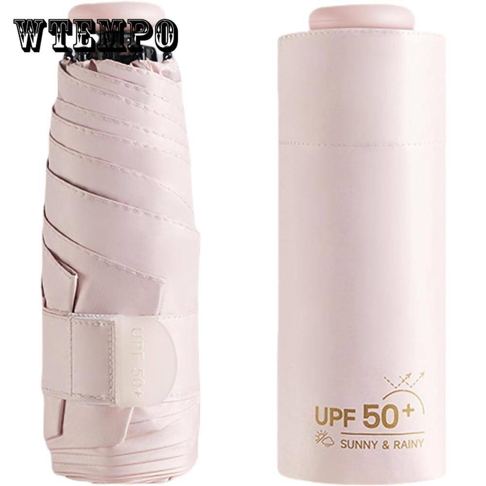 Mini Sol Rese UV-paraply Anti UPF 50 Skydd 99,9% Mikrohandtag Beläggningslager Tyg Kompakt/Lättviktigt Litet Bärbart Vikbart Paraply cm himmelsblå fär