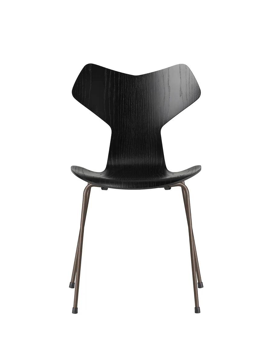 3130 Grand Prix stol i farvet ask af Arne Jacobsen Sort / Brown Bronze - Jacobsen Plus