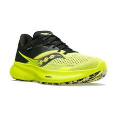 Saucony, Sko, Herre, Gul, 45 EU, Uld, Stilfulde og komfortable Citron Black Ride 16 Sneakers