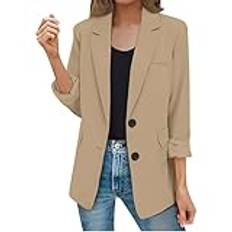 Damkavaj, blazer, kort, blazer, elegant – enfärgad sommarjacka, stora storlekar, vårjacka, semester, övergångsjacka, revers fritidsjacka med fickor, korta kostymer, bolero, arbete, kontor, jackor,