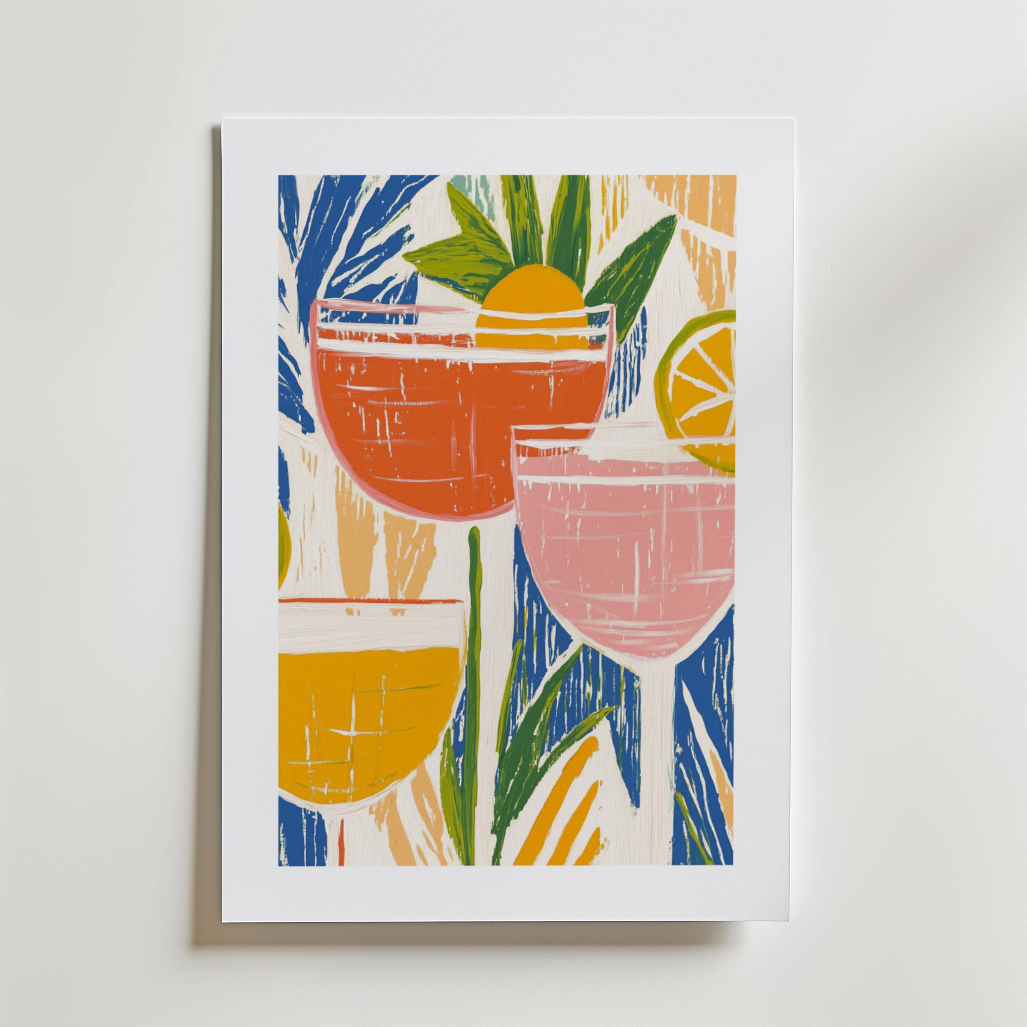 Tropical Reflections Drink Poster - Premium Canvas 50x70 cm
