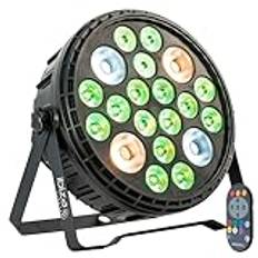 Ibiza - BIGPAR-16RGBW4WWCW - XXL PAR-strålkastare - 16 LED RGBW Multicolour + 4 LED UV varm- och kallvitt - 12 DMX-kanaler - Stroboskop- och dimmereffekt - Party, scen, show, event