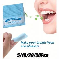 1/5/10/20pcs Teeth Whitening Strips, Teeth Stain Remover, Finger Cover Oral Cleaning Cloth, Teeth Whitening Kit, Dental Care Products For Men And Wome - Multicolor - Light Blue