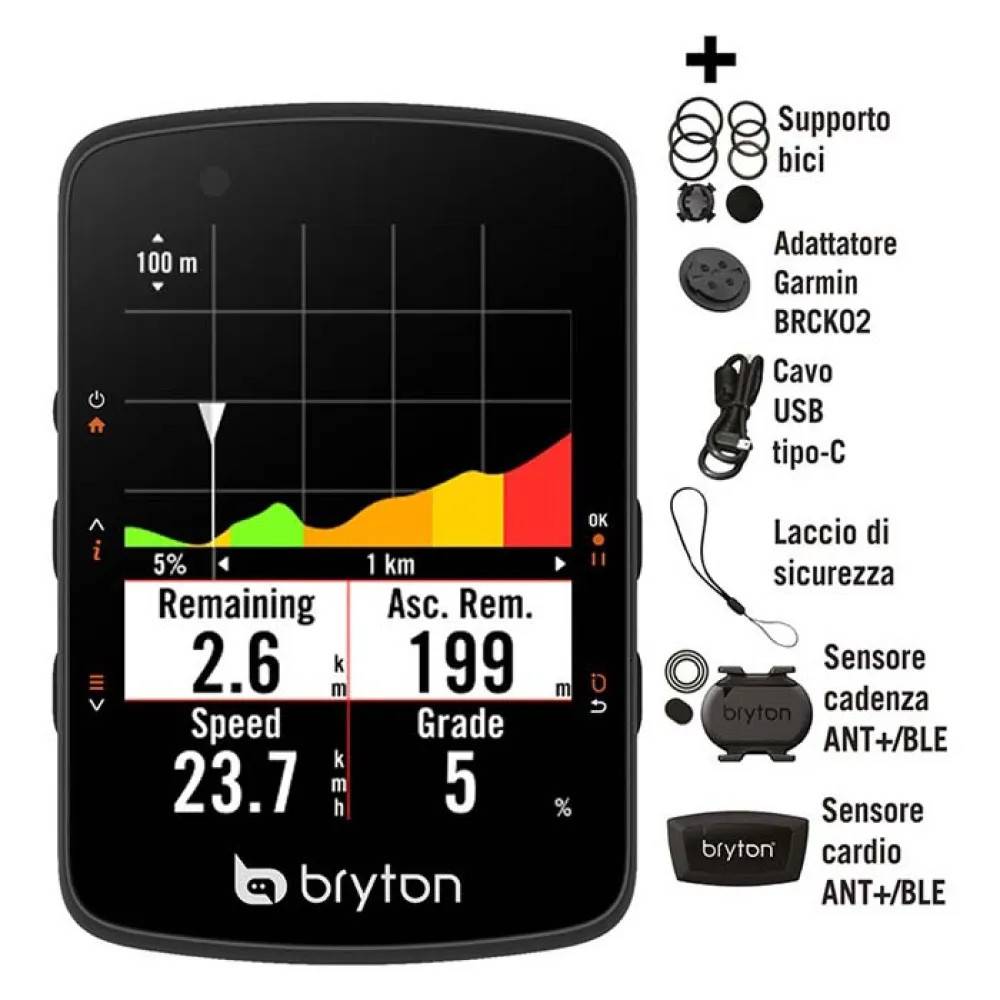 Bryton Rider 550d Cad/hrm Cykelcomputer Refurbished