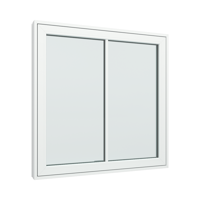 Topstyret vindue 1 fags med 2x1 glasfelter.