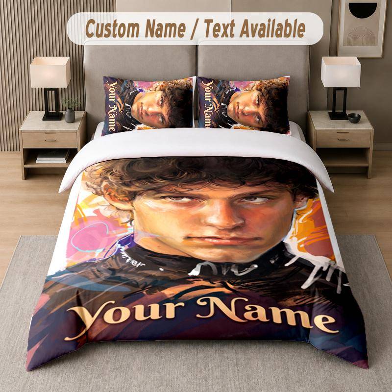 Custom Name Kimi Antonelli 3Pcs Duvet Cover Set Personalized Text Bedding Pillowcases Bedroom