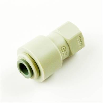 Nippel forskruning indvendig 7/16" gevind - til 1/4" Pex - til køleskab, kaffemaskine.