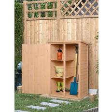 Outsunny wooden garden shed cabinet tool shed with 2 shelves and asphalt roof 75x56x115 cm