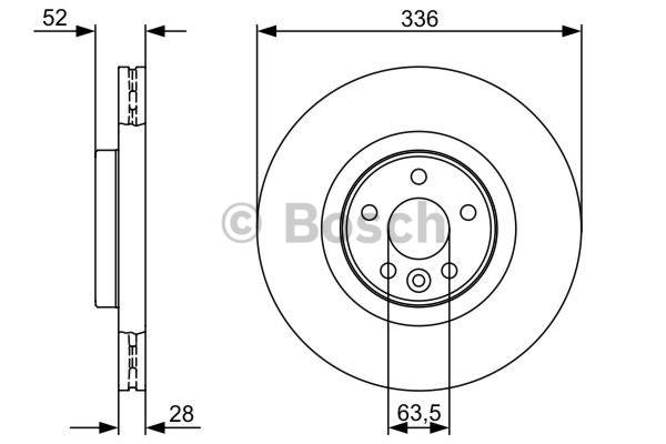 Bromsskiva Bosch Volvo - V70, V60, Xc70, S60