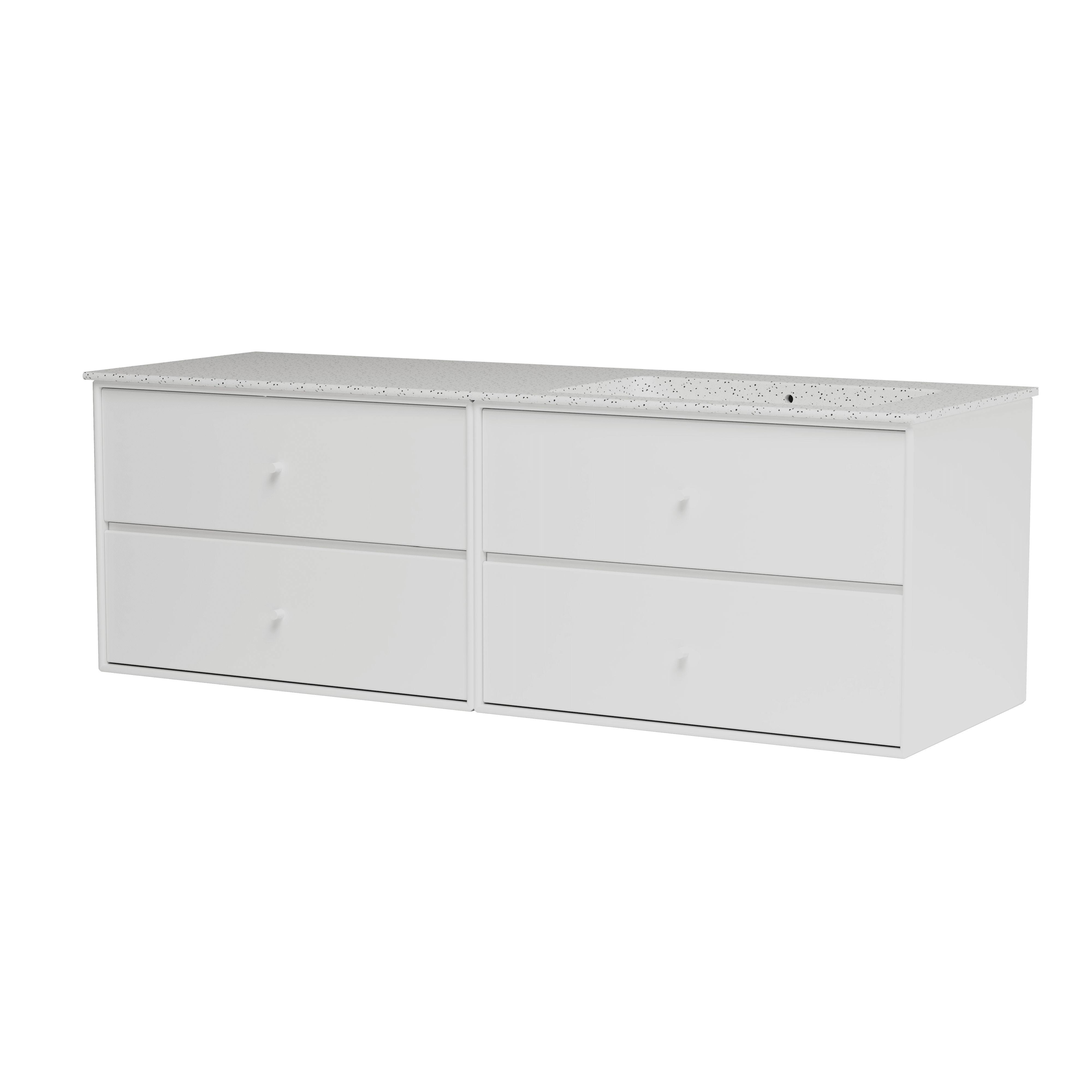 Montana Basin SU2402 – badmodul med vask, 141 cm Snow - Jacobsen Plus