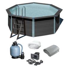 GRE Komposit Pool Ø4,1 x 1,24 m (komplet m/teknik) - PoolOasen