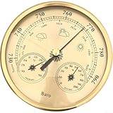 babominimer 3-i-1 väderstation termometer hygrometer barometer 130 mm aluminium inomhus utomhus temperatur fuktighet barometer monitor diameter urtavla barometer