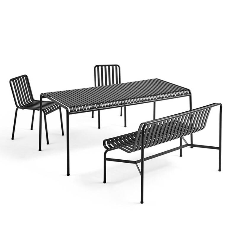 HAY Palissade Sæt Table L170 x 2 Palissade Chair x 1 Dining Bench - Olive