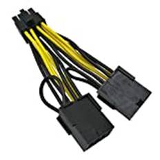 COMeap (2-pack) NVIDIA grafikkort strömkabel 030-0571-000 CPU 8-stifts hane till Dual PCIe 8-stifts hona adapter för Tesla K80/M40/M60/P40/P100 10 cm (4-tum)