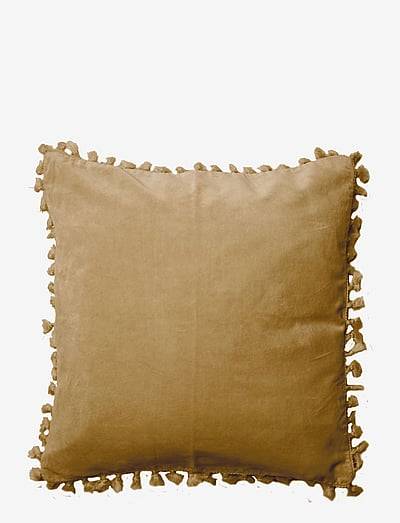 C'est Bon Cushion cover velvet cotton w fringe - Kuddar & Filtar - YELLOW / yellow