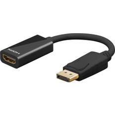 Goobay DisplayPort han til HDMI hun adapterkabel, 4K@69Hz, 0,1m - Sort
