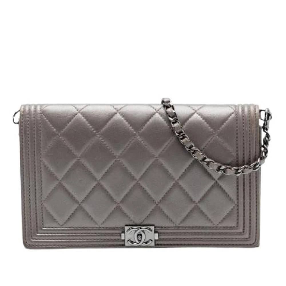 Chanel Vintage Pre-owned Boy Clutch on Chain - Vintage - Dame - Grå - ONE SIZE - Uld