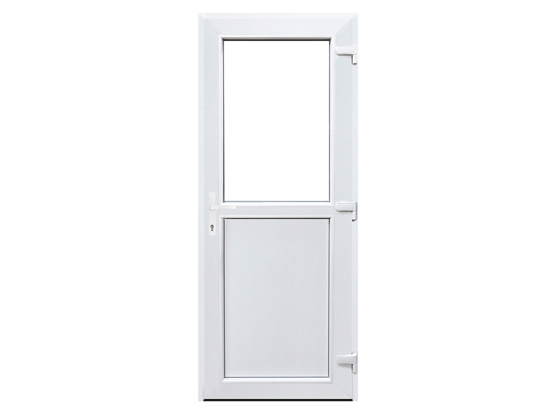 Plast Facadedør - ½ Klart Glas 80 x 180 Venstre Ud (VU)