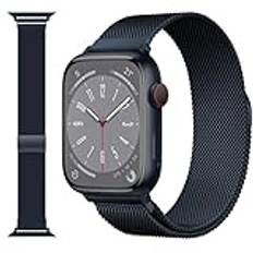 Original Milanese Loop Kompatibel med Apple Watch Armband 38mm 40mm 41mm 42mm 44mm 45mm 46mm 49mm, Magnetiskt Armband för Ultra 2/Ultra, SE, Serie 10 9 8 7 6 5 4 3 2 1, Kvinnor & Män iWatch Armband