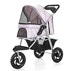 Husdjur Barnvagn Husdjursvagn Hundvagn Hopfällbar Avtagbar Och Tvättbar Delad Husdjursbilväska Kennel Husdjursvagn Med Tre Hjul Husdjur barnvagn Låda(Pink)