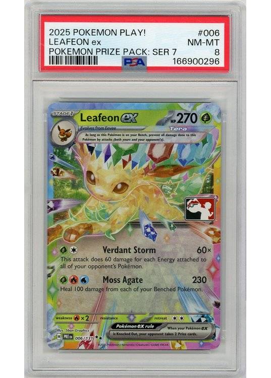 Leafeon ex - League Stamp - 006/131 - PSA 8.