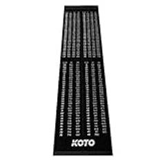 KOTO – Matta Checkout grå 237 x 60 cm dartmatta, professionell dartmatta för att skydda golv och dartpilar, med poängindikation och oke, räkstödet gör det lättare för dig att räkna med!