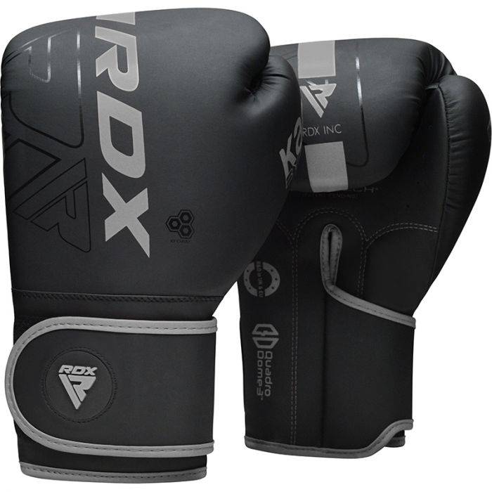 RDX F6 Kara Boxing Training Gloves Black - Silver / 14oz