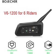 V6 intercom motorcykel hjälm bluetooth headset hörlurar 1200m 850 mah högtalare trådlös intercomunicador 6 ryttare mp3 interphone