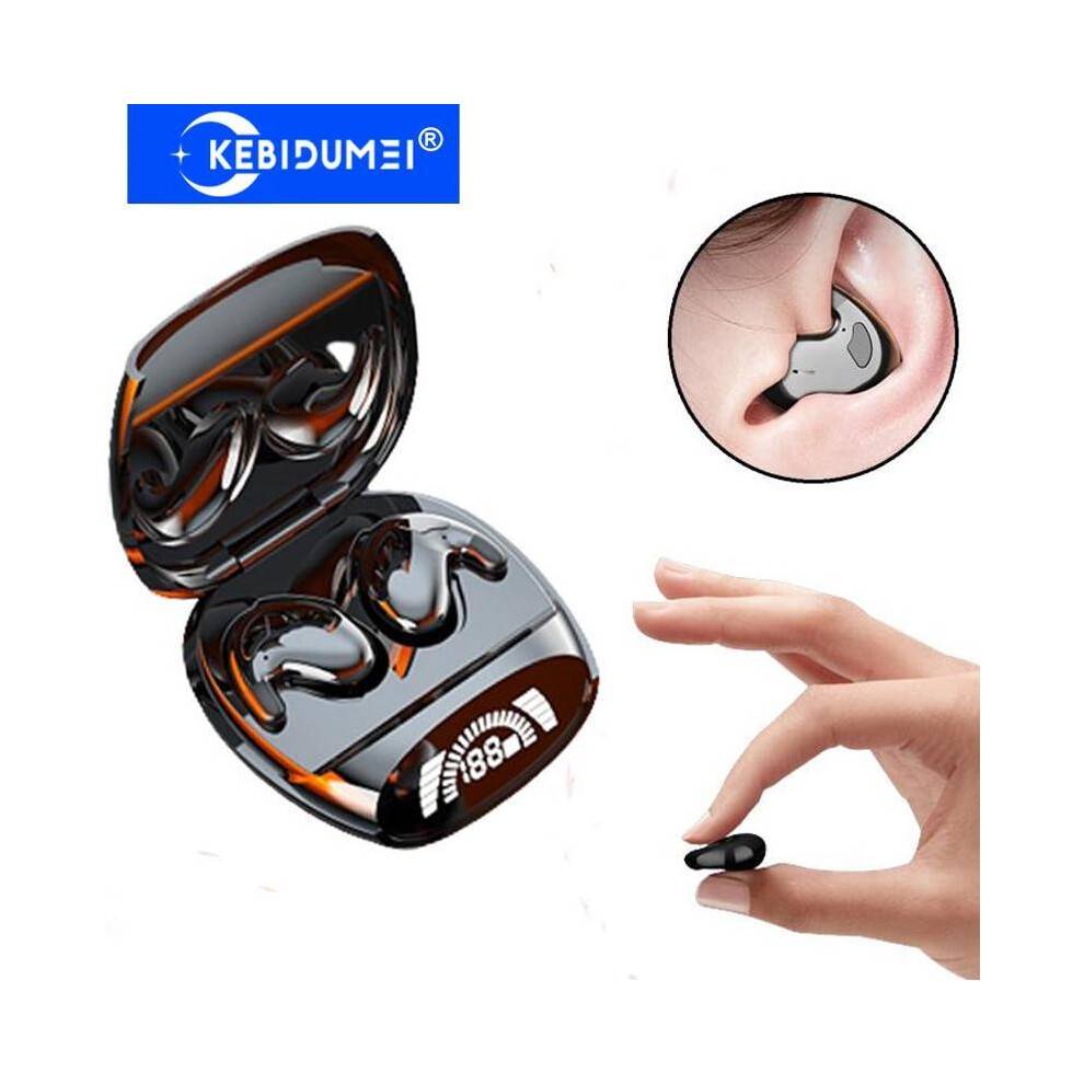 (Khaki) Mini Invisible Sleep Earbuds Bluetooth 5.3 Hidden Headphones Waterproof Noise Reduction TWS Wireless Sports Stereo Earphone Black