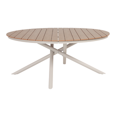 Kira Havebord Ø178 - Teak look / Gråhvid