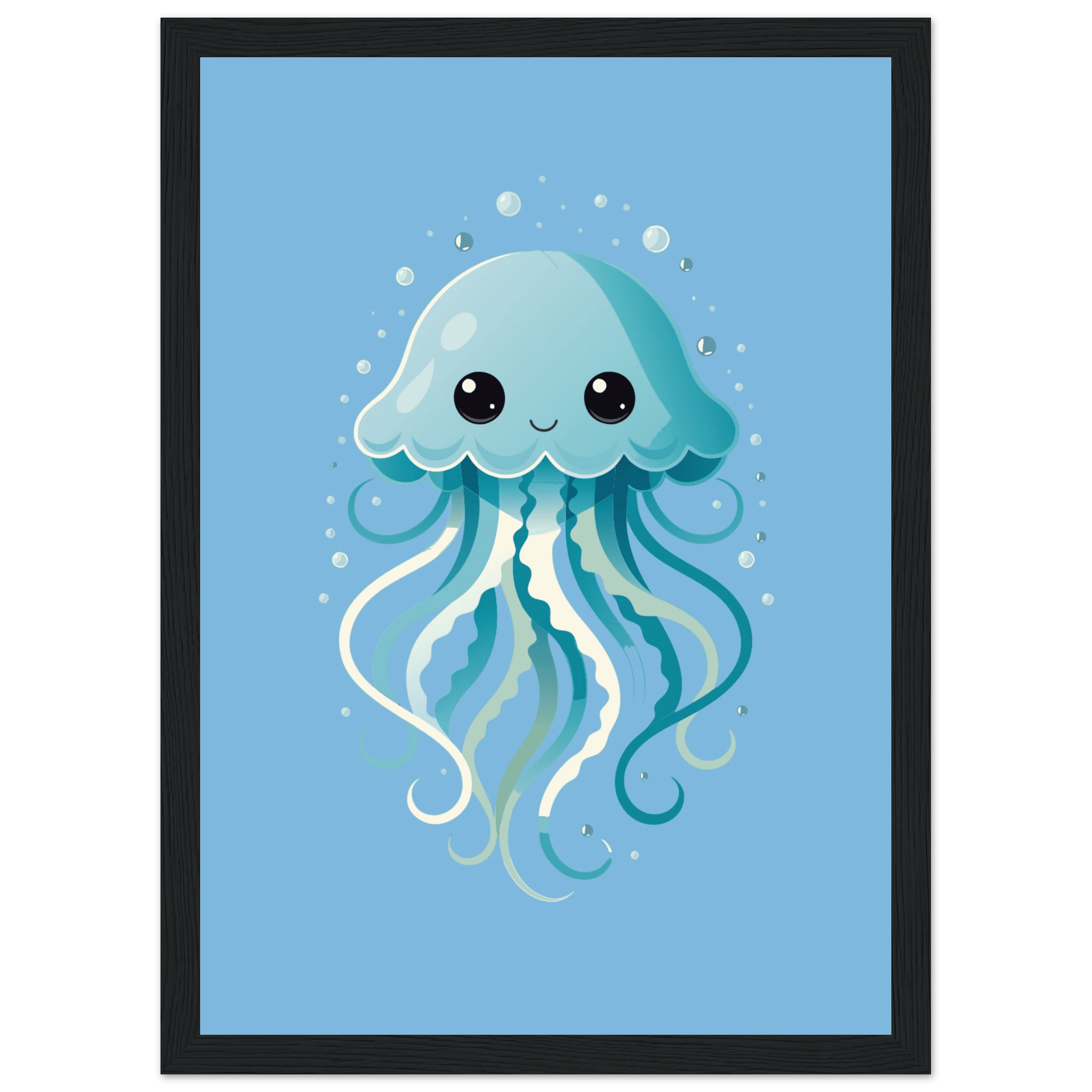 Manetposter-21x29.7 cm / 8x12" / Med ram / Svart