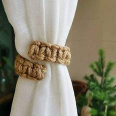 1st/2st Twisted Rope Gardin Tieback, Holdbacks, Rope Tie Backs, Modeaccessoarer för heminredning Husdekoration Alla hjärtans dag, alla hjärtans bröllo - Brun (En-Storlek)