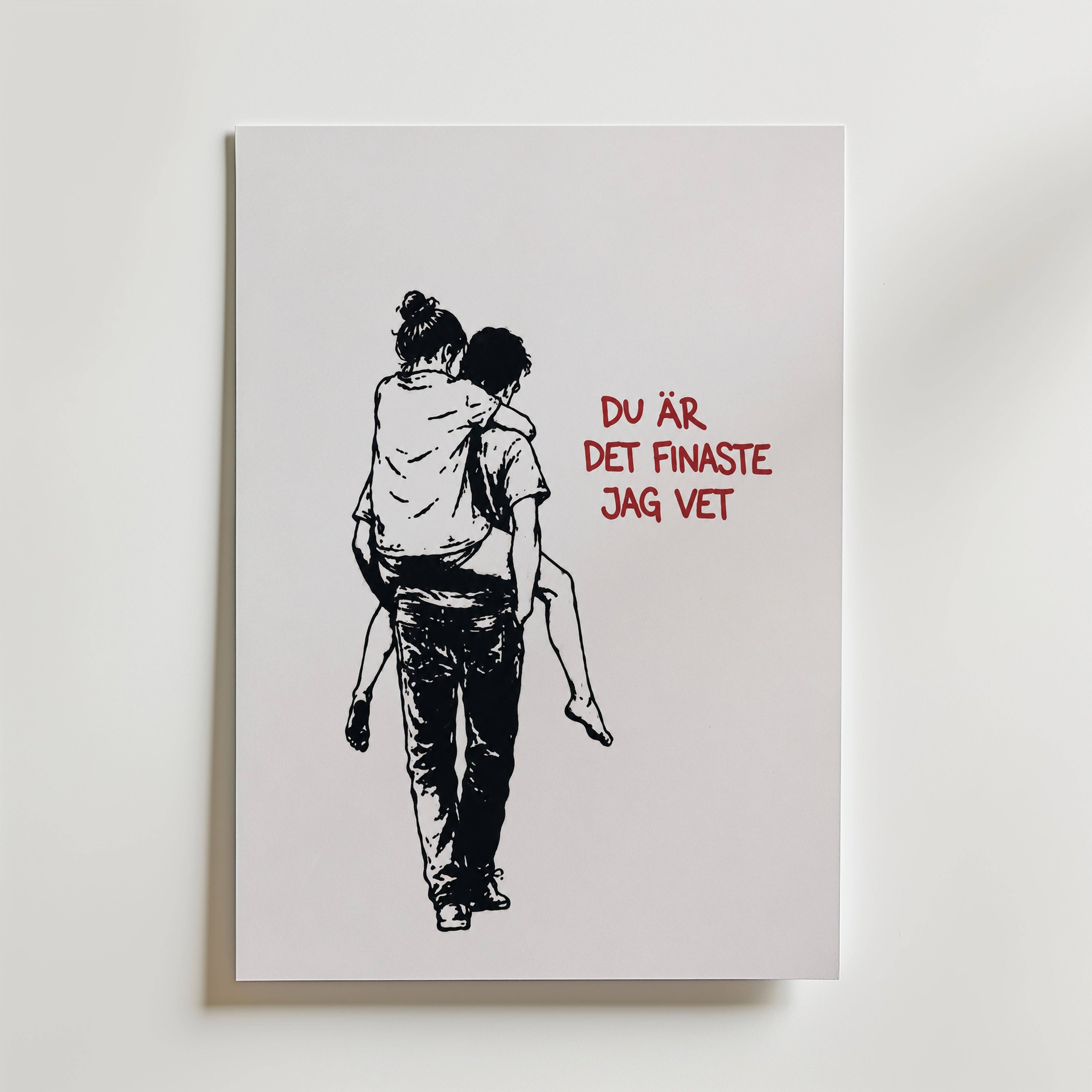 Du �r Det Finaste Jag Vet Poster - Premium Canvas 30x40 cm Utan passepartout