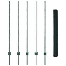 Staket med stolpar Grön 1.4 x 10 m Stål