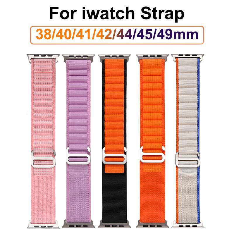 Alpine Loop Strap för Apple Watch Band 49mm 44mm 40mm 45mm 41mm 42mm 38mm Armband IWatch Series Ultra 9 8 7 6 3 Se orange