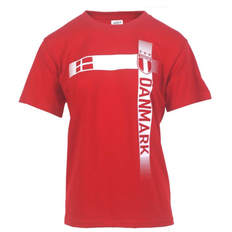 Danmark t-shirt rød og hvid