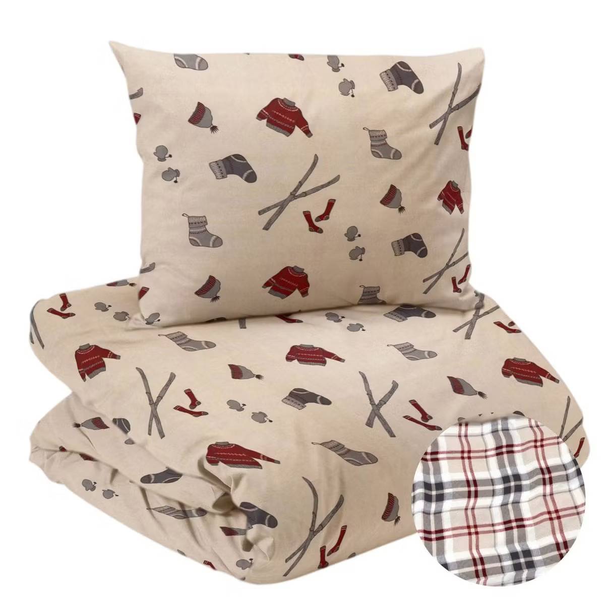 Bäddset Järvsö Flanell Beige 150x210