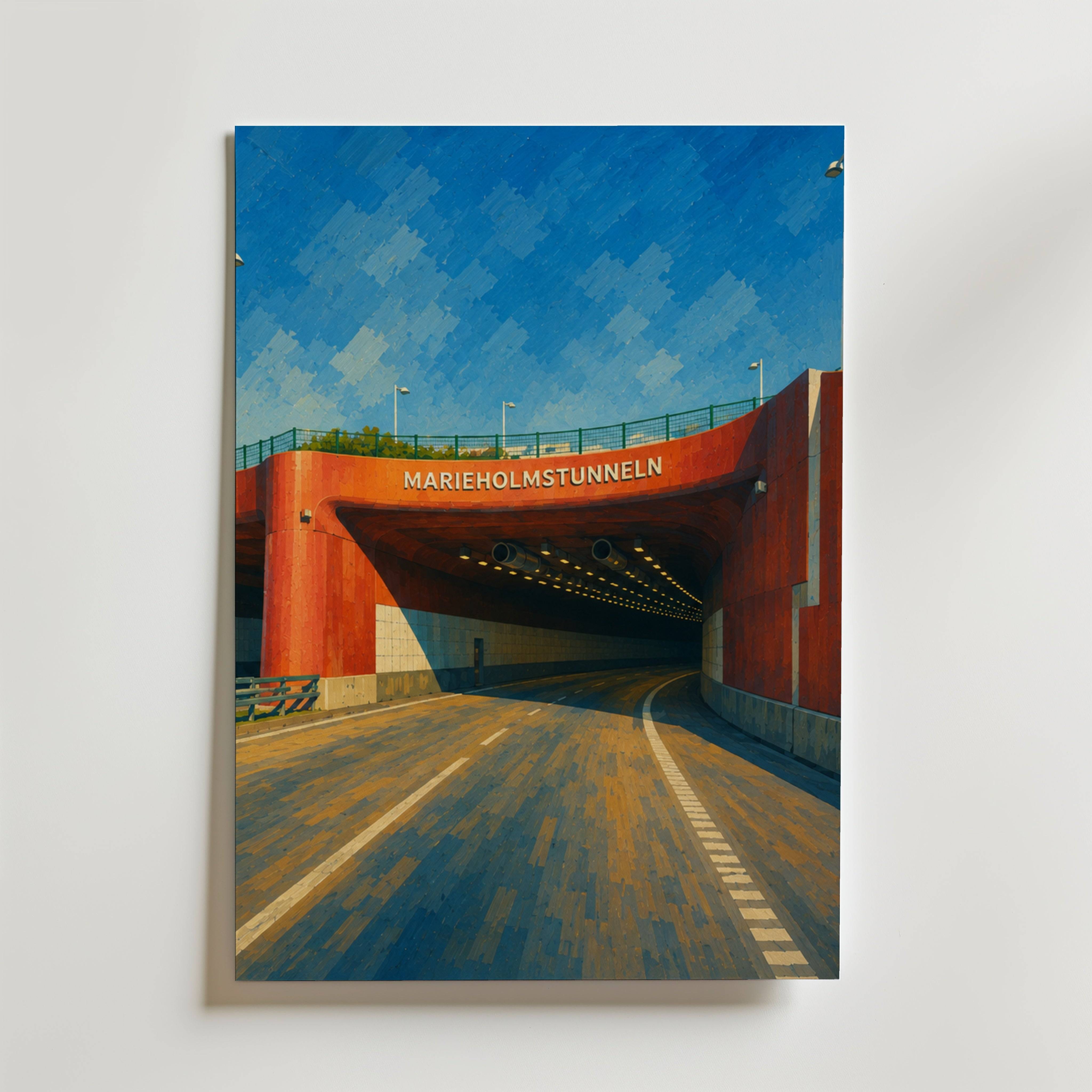 Marieholmstunneln Poster - Premium Canvas 40x50 cm